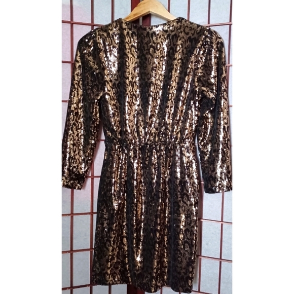 ASTR The Label | Selene Leopard Sequin Dress - Gold/Black - Picture 12 of 16
